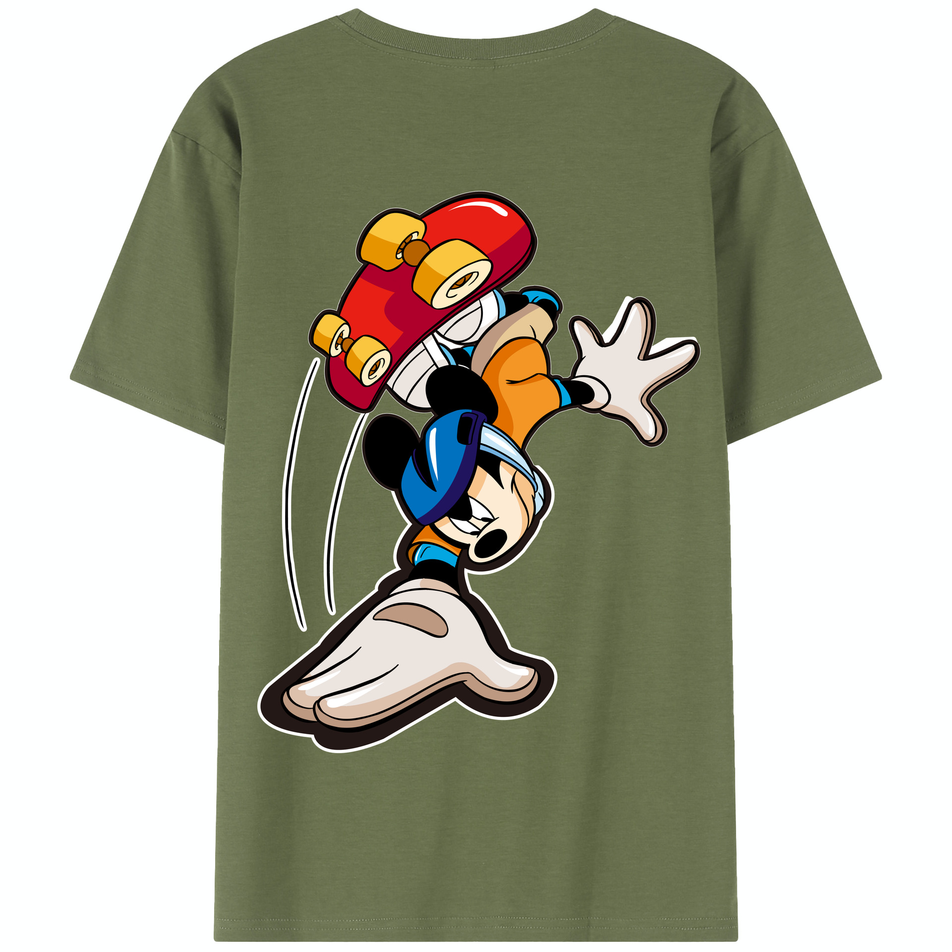 （画像用） ミッキーマウス Mickey Mouse 綿100％半袖Tシャツ（背面プリント）